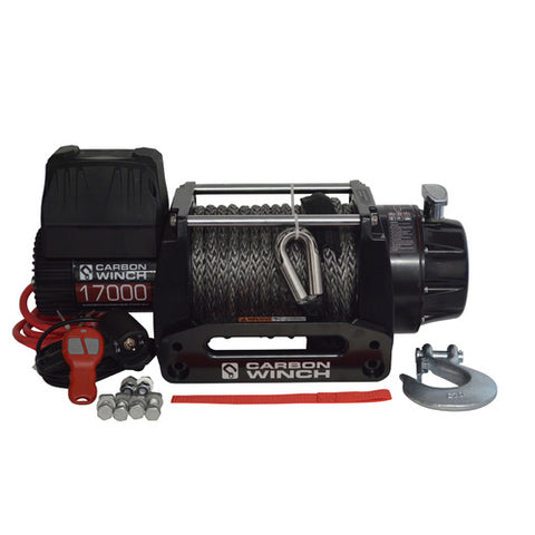 CARBON WINCH 24V 17000LB HEAVY DUTY SERIES WINCH WITH SYNTHETIC ROPE